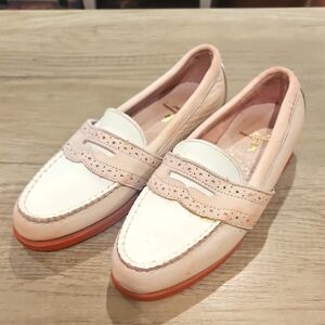 Ralph Lauren leather Cream &  Mauve Loafers size 13 -1 girls